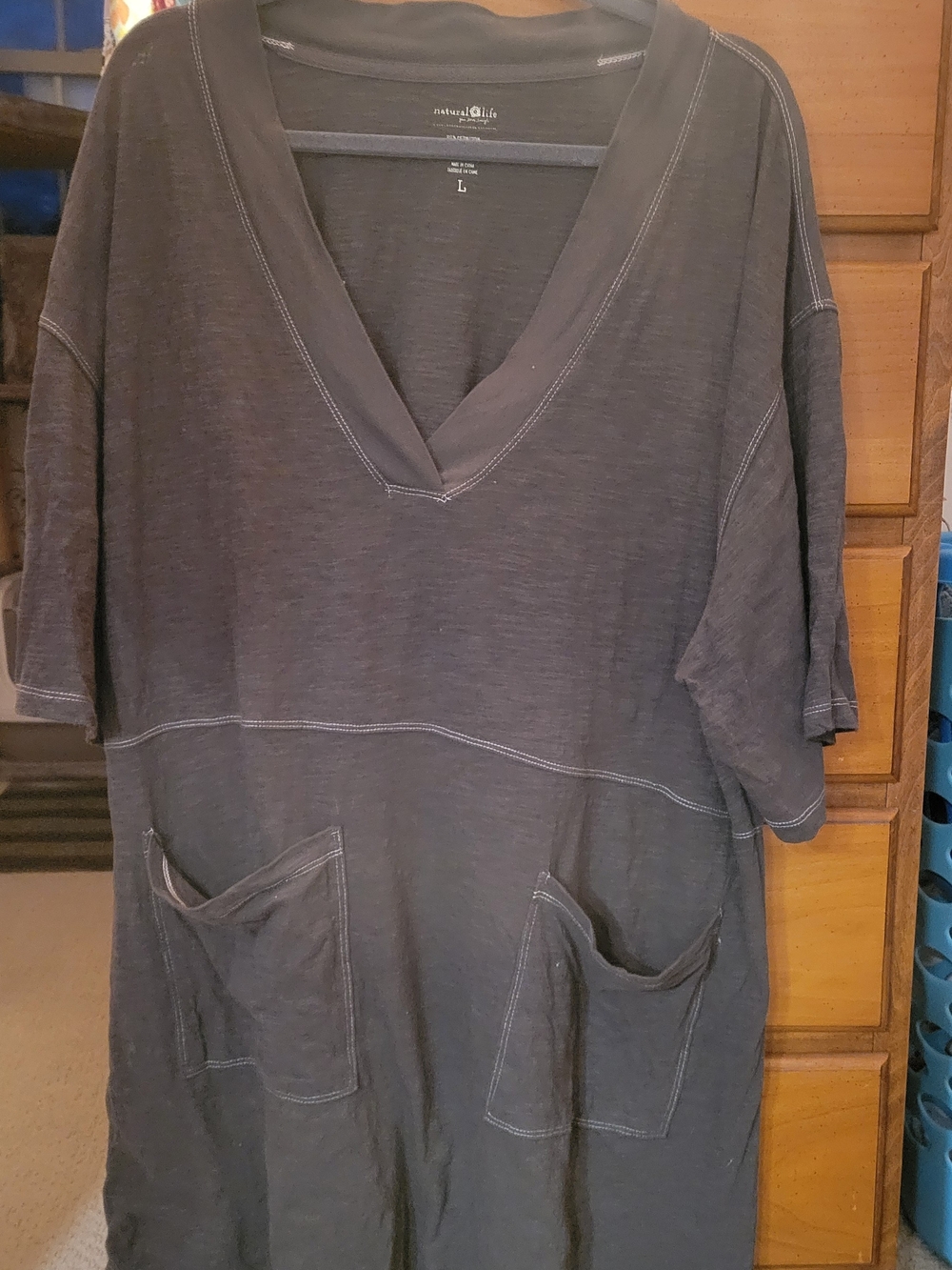 Natural Life Charlie Over Sized V-Neck Pocket Dress